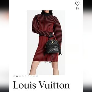 Brand new Louis Vuitton Paris LV dress red wool new fashion couture Size S